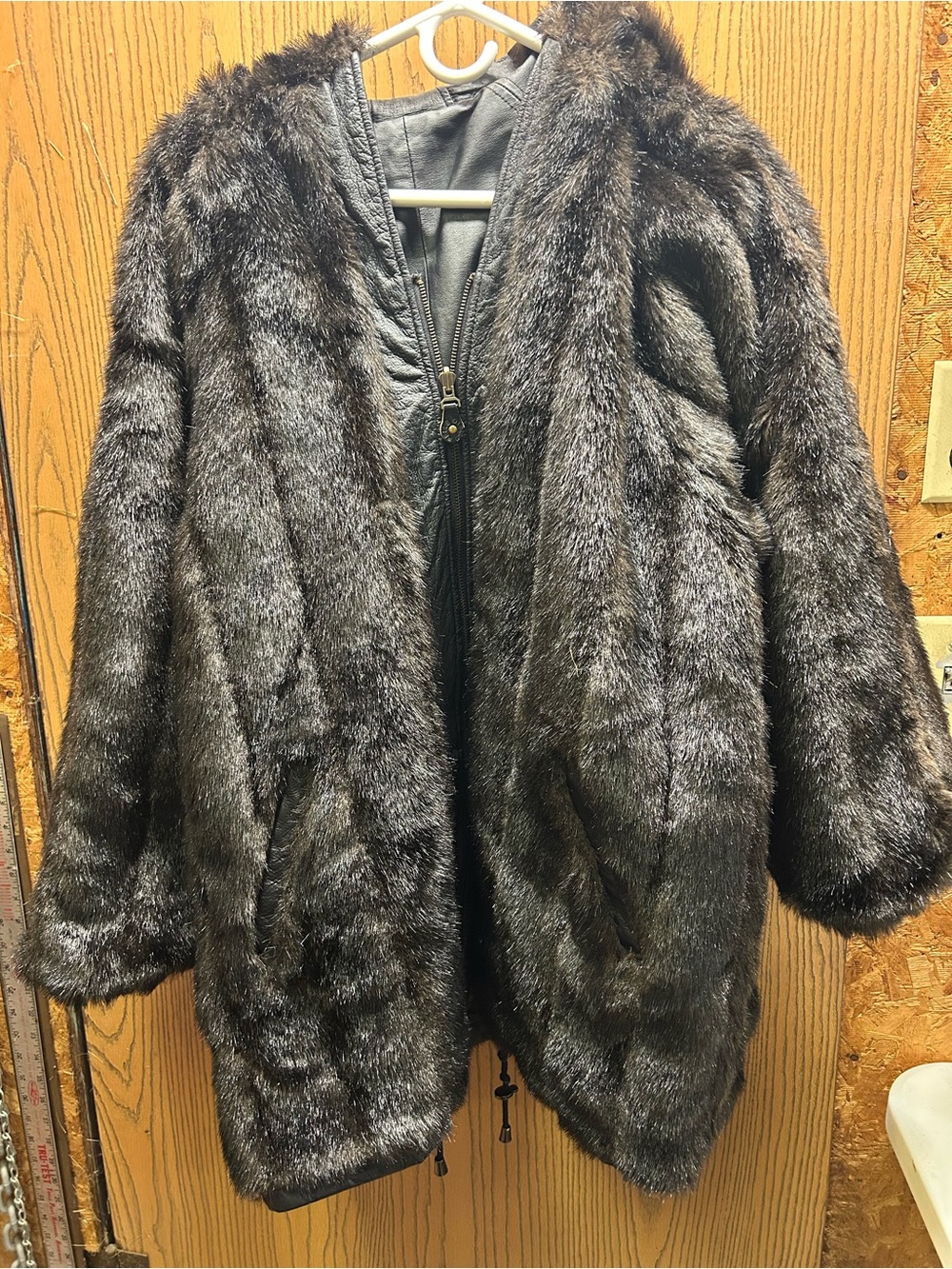 Otello Pelle Women's Faux Fur/Leather Coat - REVERSIBLE